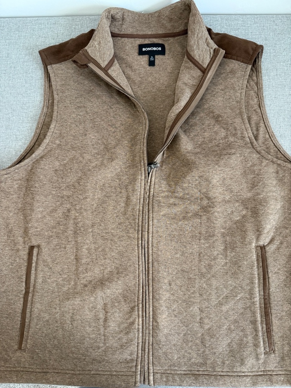 Bonobos Tan/Brown Full-Zip Vest